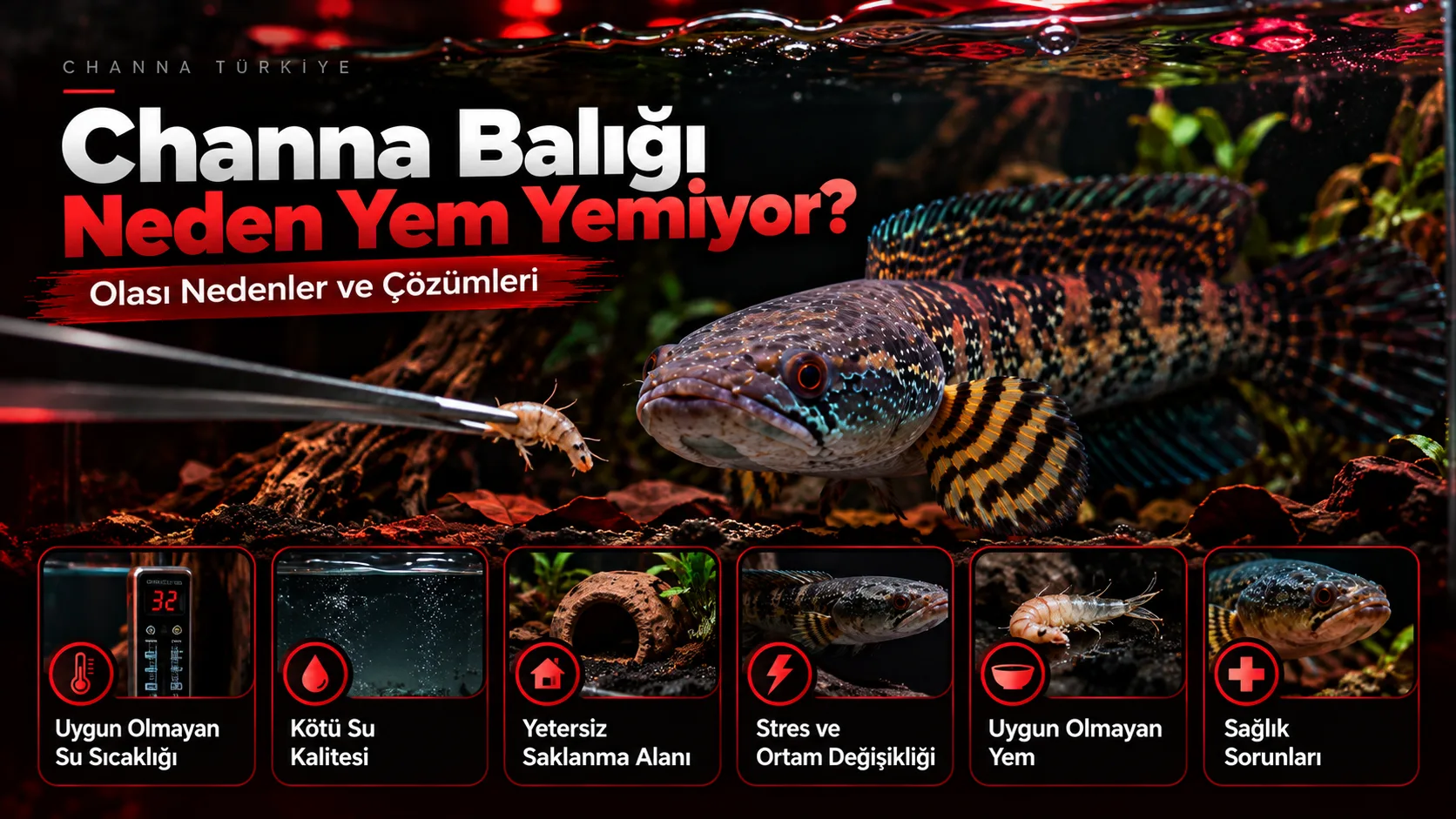 Channa Balığı Neden Yem Yemiyor? İştahsızlığın Nedenleri ve Çözüm Yolları