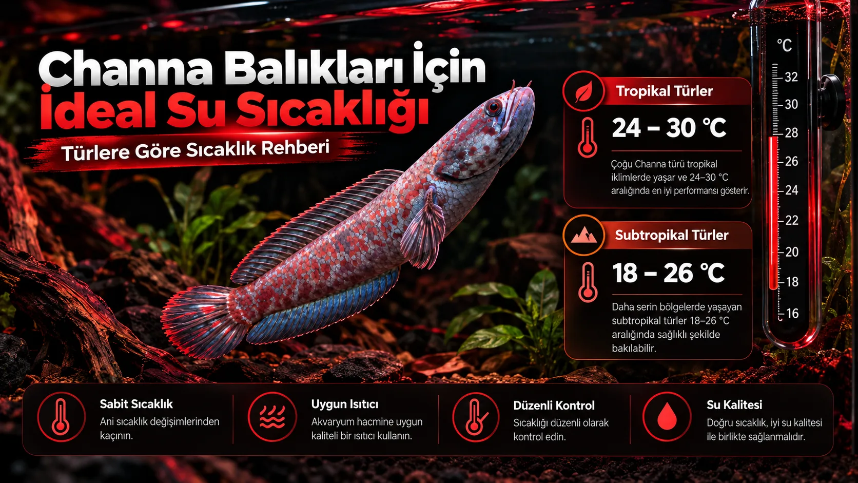 Channa Balıkları İçin İdeal Su Sıcaklığı